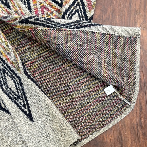 NOT AVAILABLE Woven Heart Multicolor Diamond Pattern Cardigan PTP: 19" - Picture 4 of 5